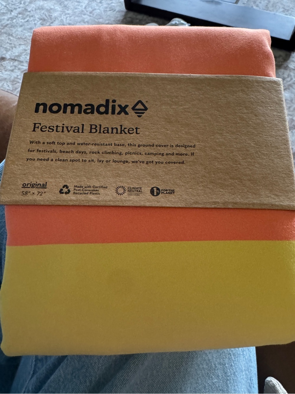 Nomadix Coral & Yellow Festival Blanket - Soft Outdoor Throw